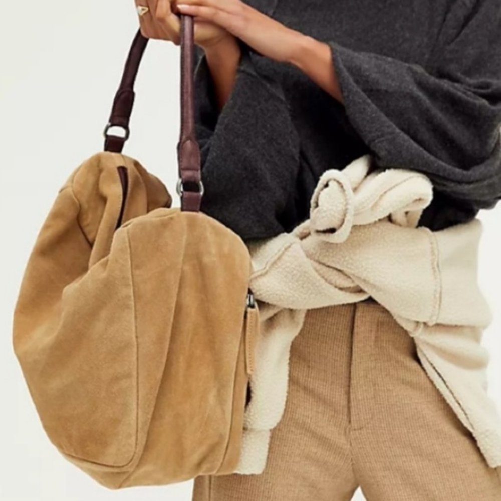 Free People Brown Suede Hobo Bag - Picture 2 of 8